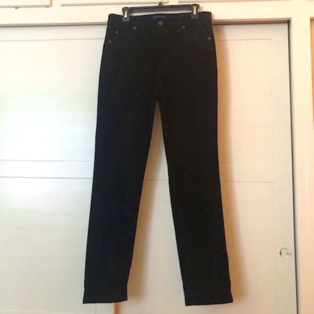 Talbots High-Rise Straight Leg Black Thin Corduroy Pants Size 8